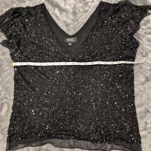 Adrianna Papell Boutique black beaded top size XL